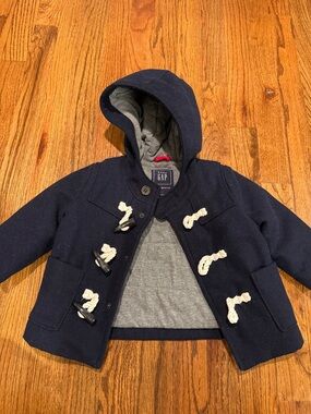 Baby GAP Navy Hooded Toggle Coat